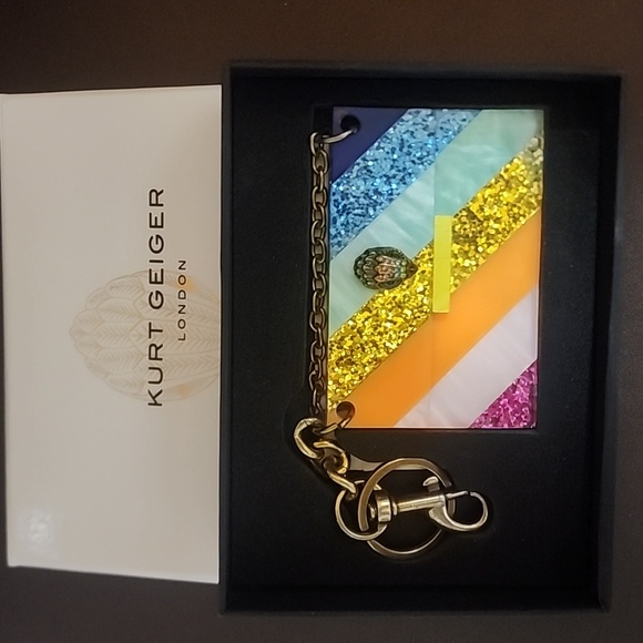 Kurt Geiger Multicolor Glitter Bag Charm Key Chain - Picture 6 of 6